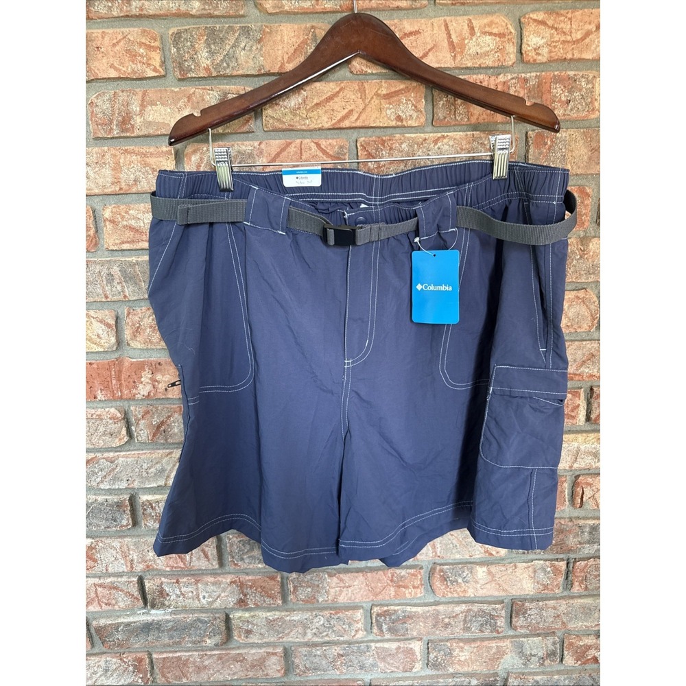 New Columbia Women's 2x Court Short Regular Fit 6"‎ Inseam Belt Navy Cargo